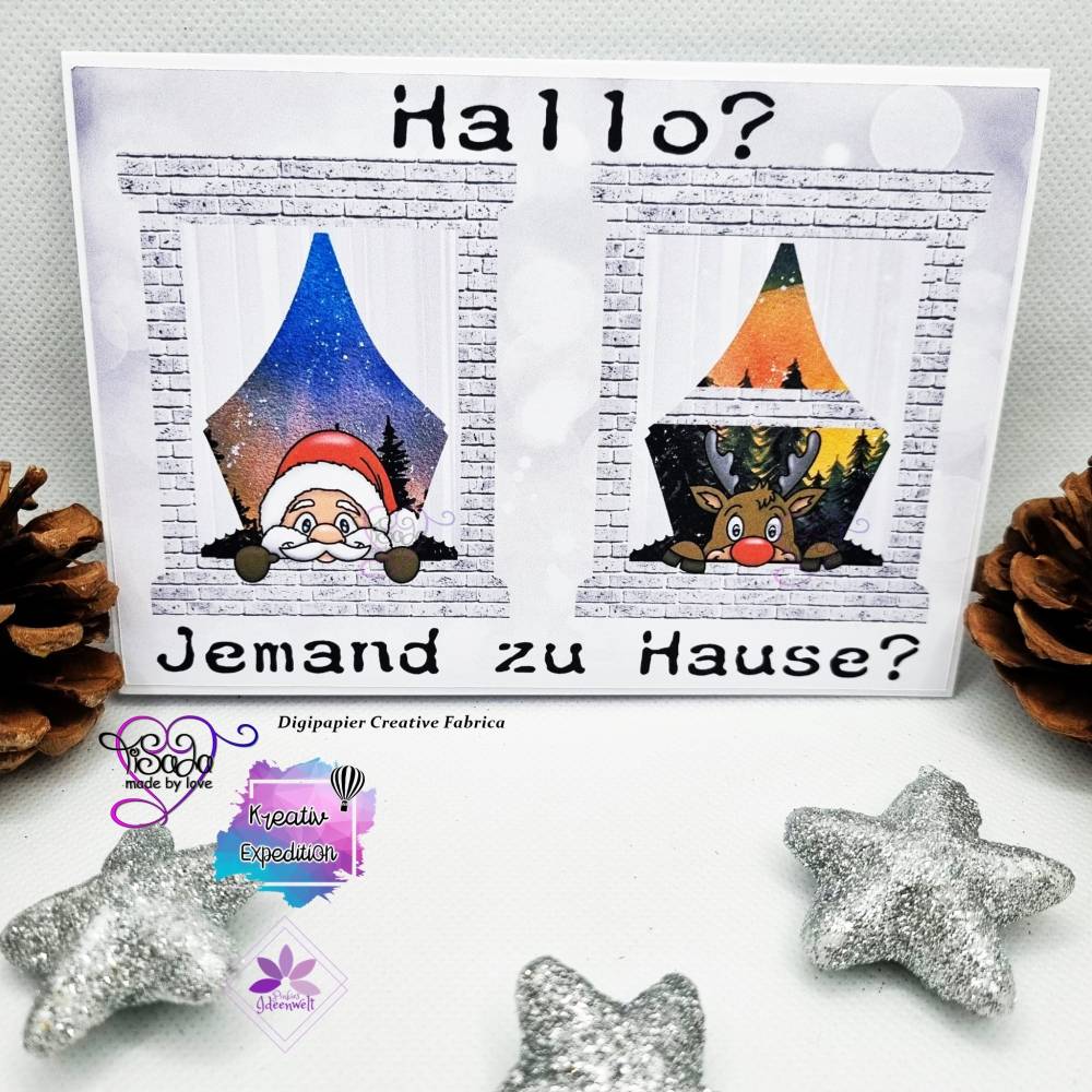 TiSaJa - Plotterdatei "Kuckuck Nikolaus und Rentier" SVG, DXF, inkl. Digistamp PNG Bild 2