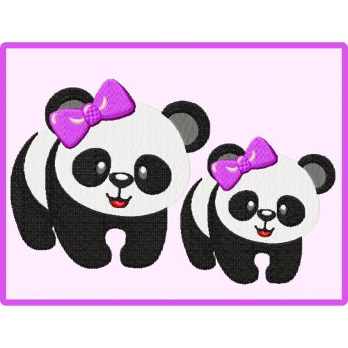 Stickdatei Panda in 2 größen 100x90  130x118 mm