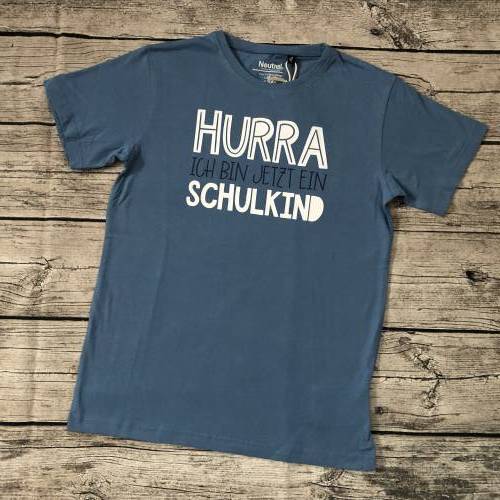 Tolles T-shirt gr.140/146 Einschulung Schulkind in Blau