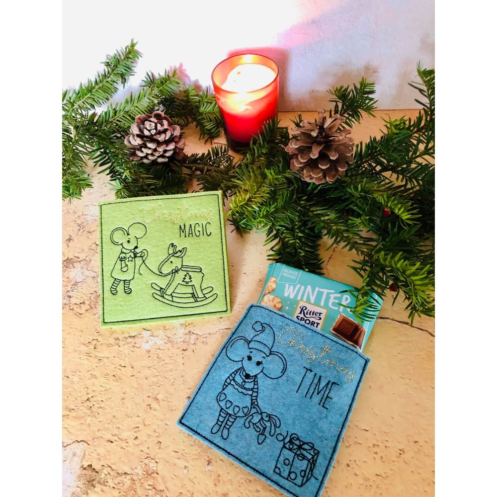 Digitale Stickserie Happy Wrapping Little Winter Mouse ITH 13x18 (5x7") Bild 4