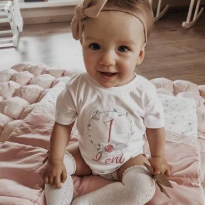 Geburtstagsshirt für Babys Mädchen Geschenk zum Geburtstag Zahlenshirt T-Shirt Langarmshirt viele Farben personalisiert 