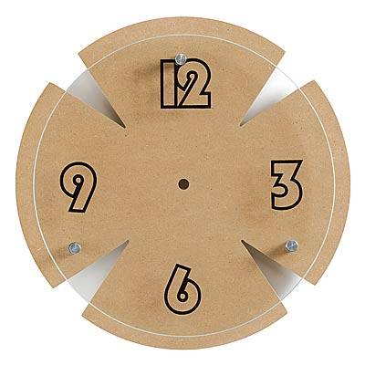 Glasuhr mit Zacken und MDF-Rückwand