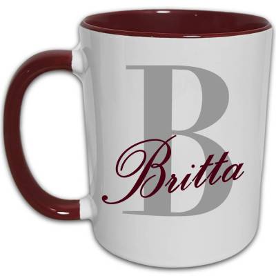 Tasse mit Namen und Initialen personalisiert, Wunschname Tasse, Individuelle Geschenke Frau Freundin Kollegin