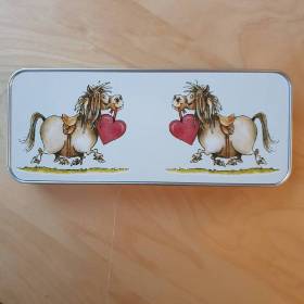 Geschenkbox, Leckerli-Box, Blechdose für Pferdefreunde