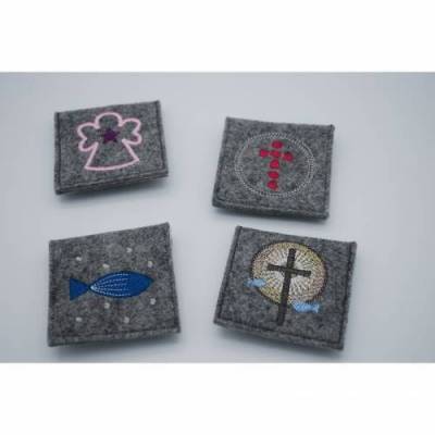 Rosenkranztasche Geschenk zur Kommunion passend zu Gotteslobhülle Firmung religiös Taufpate Firmpate Geschenkidee