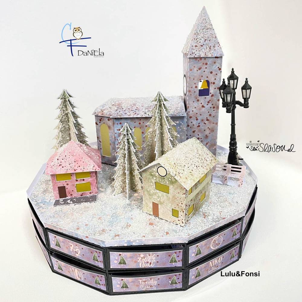 Digipapier Tannenbäume Weihnachten, inkl. Tannenbaum-Digistamps und Schneidedatei, vier weihnachtliche Digi-Paper Bild 8