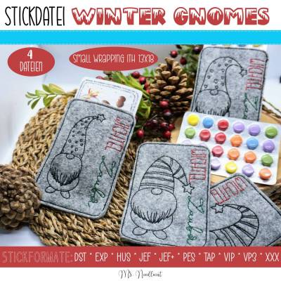 Digitale Stickserie Small Wrapping Winter Gnomes ITH 13x18 (5x7")