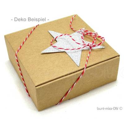 2 Schachtel Geschenkbox, Gastgeschenk Geschenke verpacken Gr.  9,5x9,5x3,5cm Faltschachteln Kraftpapier Adventskalender