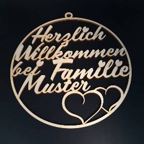 Türschild "Herzlich Willkommen" individualisiert