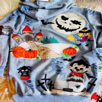 Halloween Megapack Applikationsvorlage – Halloween super Set aus mehreren Motiven - Schnittmuster 