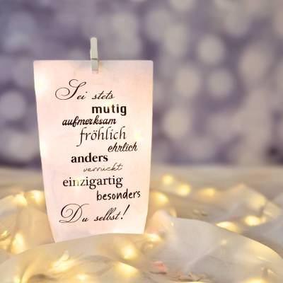 Lichtertüte mit Spruch / Mitbringsel / Wohn Accessoires Dekoration / Geschenkidee unter 10€
