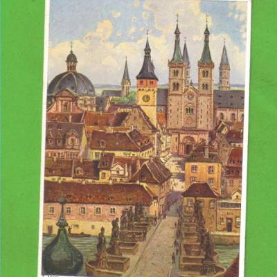 AK - Würzburg - Blick zum Dom - Nach einem Gemälde