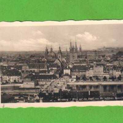 AK - Würzburg - Blick auf die Stadt von der schönen Aussicht - ca. 30er Jahre