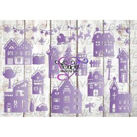 Plotter-Doodledatei "Winterstadt Silhouette" SVG, DXF (Papiergeeignet)