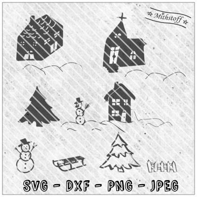 Plotterdatei - frohe Weihnachten - Winterwunderland - SVG - DXF - PNG - Jpeg - Datei -