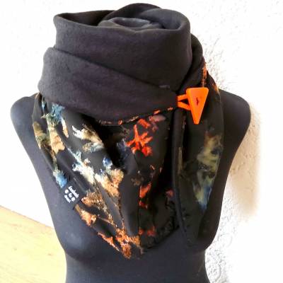 Schaltuch, Dreiecktuch, mit Knopf, Wickelschal, Tuch, Kuscheltuch, Wendeschal