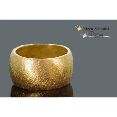 Goldschmiede Silberring vergoldet"To scratched" 925er Sterling Silber m. 22-karat Goldplattierung, Goldring
