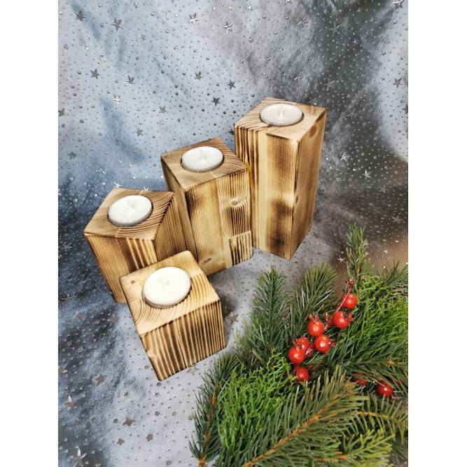 Teelichthalter aus Holz