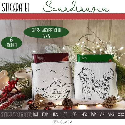 Digitale Stickserie Happy Wrapping Scandinavia ITH 13x18 (5x7")