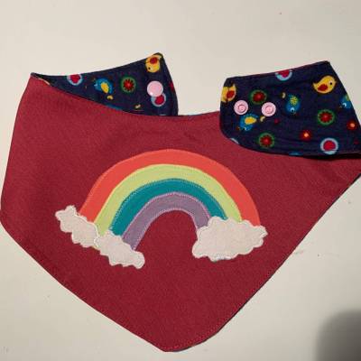 Halstuch für Mädchen Applikation Regenbogen  wendbar Gr.2-7 Jahre