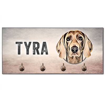 Hundegarderobe WEIMARANER, Wandgarderobe mit Hundename