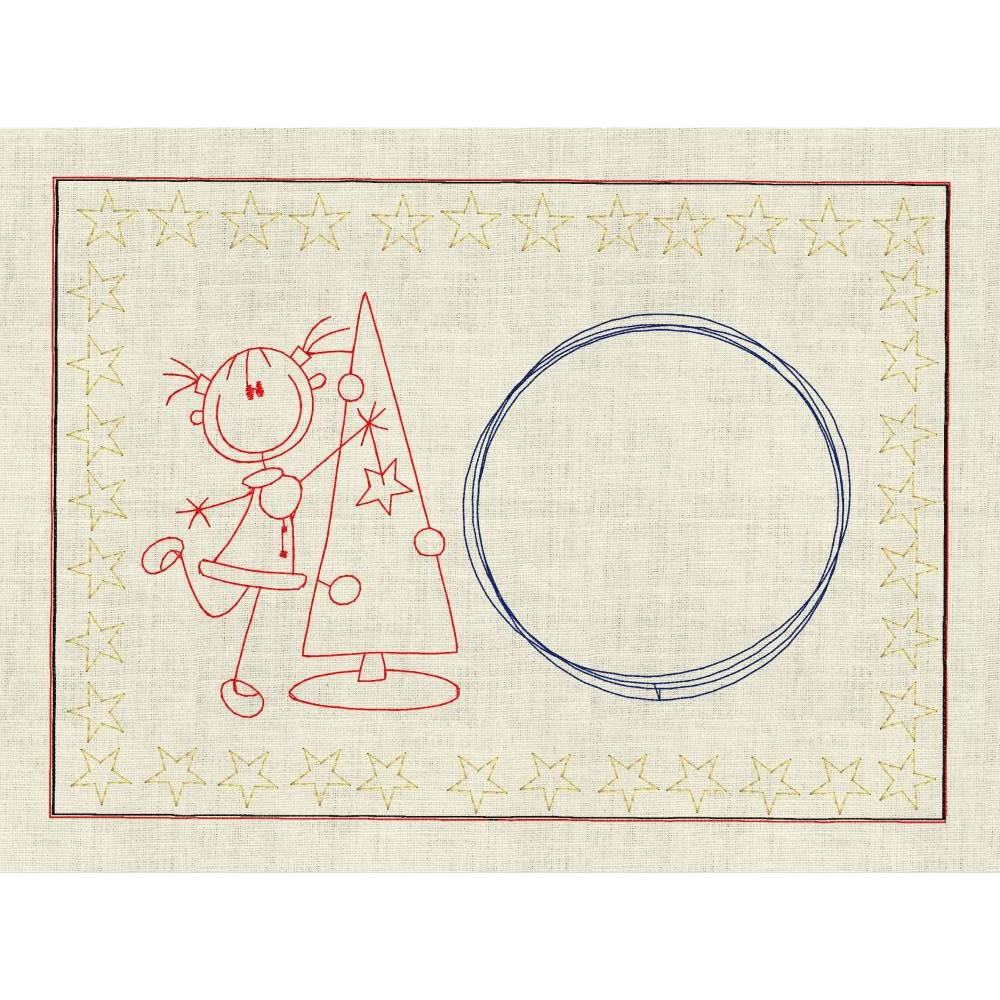 Stickdatei Weihnachten MUG RUG Doodle Strichmännchen In the Hoop ITH  Maschinenstickerei Set 651chnullertuch Bild 6