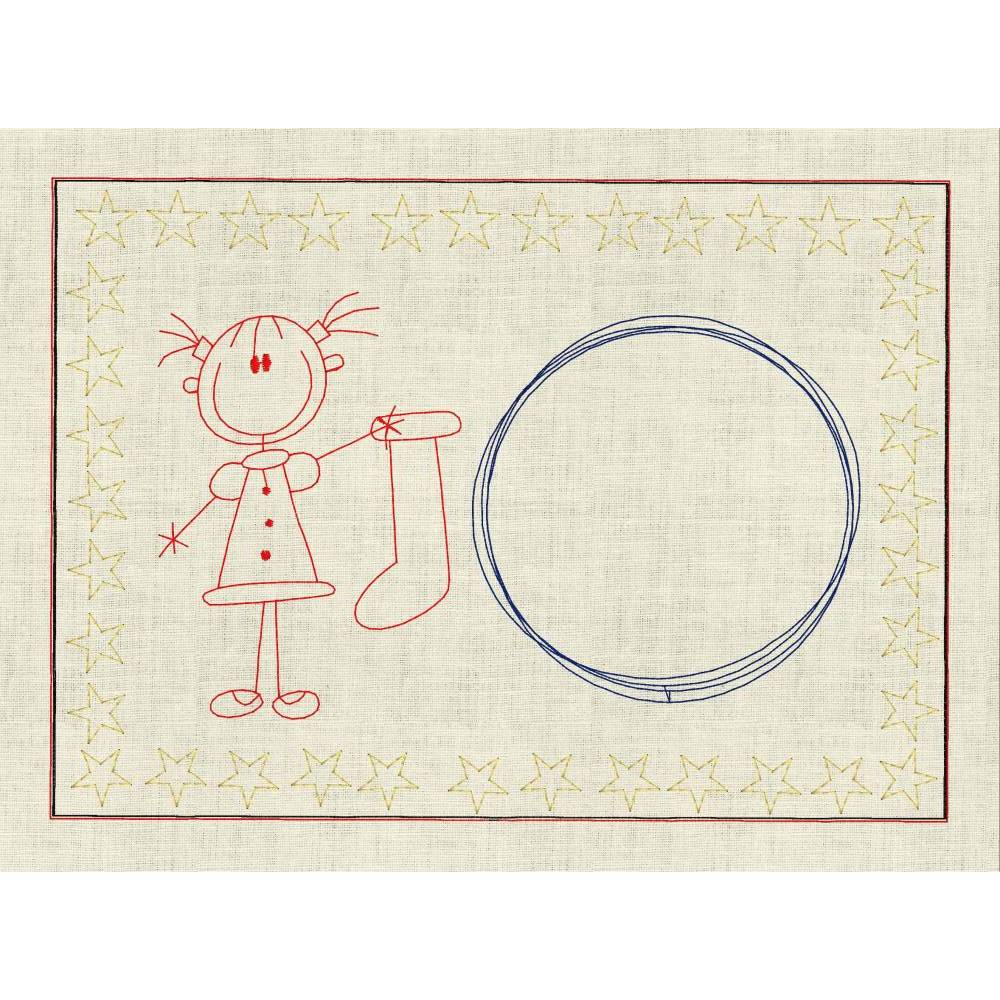 Stickdatei Weihnachten MUG RUG Doodle Strichmännchen In the Hoop ITH  Maschinenstickerei Set 651chnullertuch Bild 8