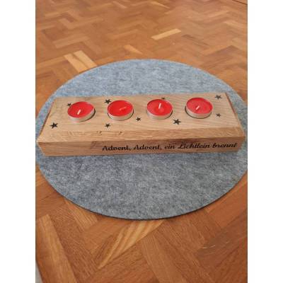 Teelichthalter/Adventsbalken aus Holz