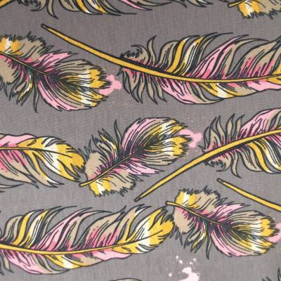 Jersey Federn - 16,50 EUR/m - grau