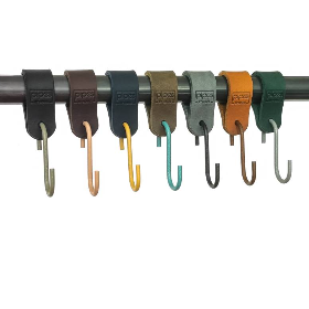 Leder S-Haken aus Fettleder in viele Farben für die Garderobe, Küche, Pflanzen und vieles mehr, Garderobenhaken, Lederha