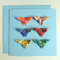 Glückwunschkarte mit Origami Schmetterlingen