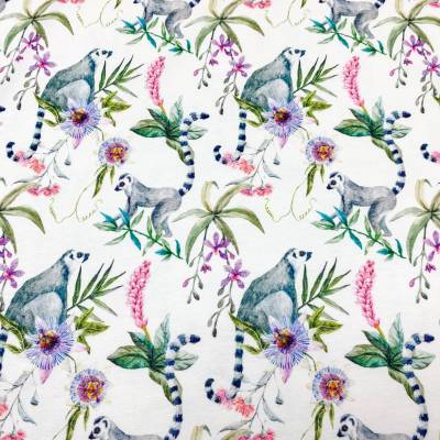 Jersey Kattas - 16,50 EUR/m - Pflanzenmuster - Digitaldruck