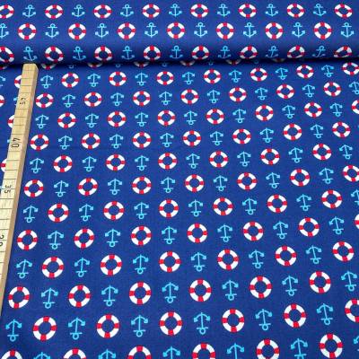 Baumwollstoff Anker - 10,00 EUR/m - blau - 100% Baumwolle