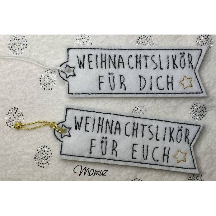 * Anhänger für Gebäck, Likör, Weihnachstzauber usw. * 10 x10 - ITH Stickdateien Bild 9
