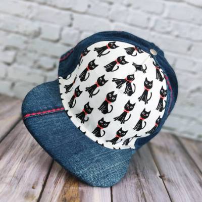 5-Panel-Cap Upcycling | RETROCAT | Snapback, Flat-Visor | Kinder/Teens (52-58cm Kopfumfang) | RÄUBERIND