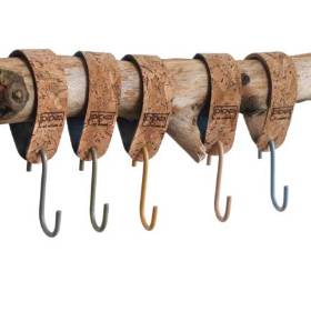 Garderobenhaken aus Kork, S-Haken für Garderobe in vielen Farben, schwarz, gold, kupfer, Kleiderstange, Küchenhaken, Kor