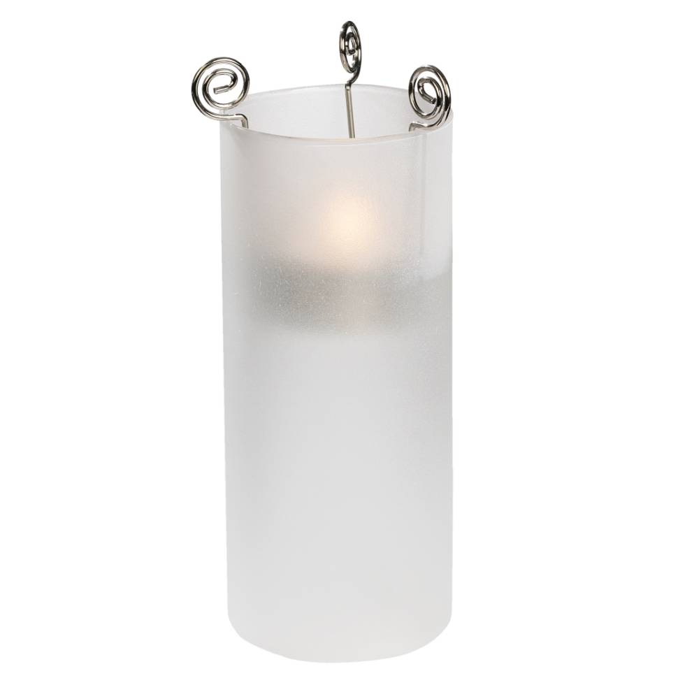 Glaszylinder / Windlichtglas mit Boden gefrostet