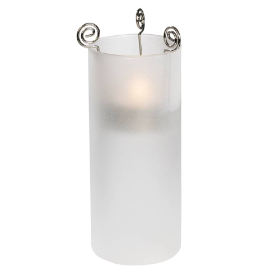 Glaszylinder / Windlichtglas mit Boden gefrostet