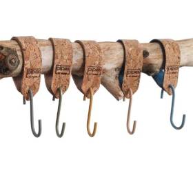 Garderobenhaken aus Kork, S-Haken für Garderobe in vielen Farben, schwarz, gold, kupfer, Kleiderstange, Küchenhaken, Kor