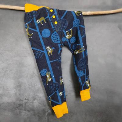 Kinder Leggings FAULTIER Blau, Gelb - Gr. 86/92 - Baggy | Bio-Baumwolljersey | RÄUBERKIND