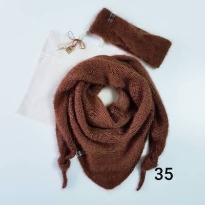 Schal gestrickt Damen Tuch Halstuch Baktus Mohair Strickschal bunt Geschenk Hochzeit Wedding Christmas Weihnacht Geburts