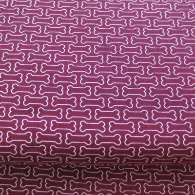 Stoff Knochen - 16,00 EUR/m - 100% Baumwolle -  weinrot - Patchwork