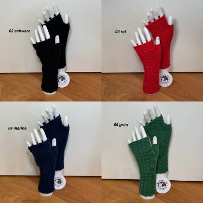 Hand - Armstulpen mit Daumenkeil,  mulesing freie Merinowolle