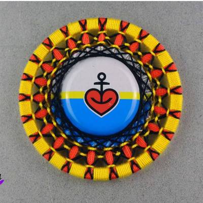 Kühlschrankkunst - Zwirnknopf-Magnet Kiez