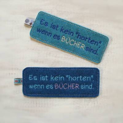 Besticktes Lesezeichen aus Wollfilz "Horten" *individuell angefertigt