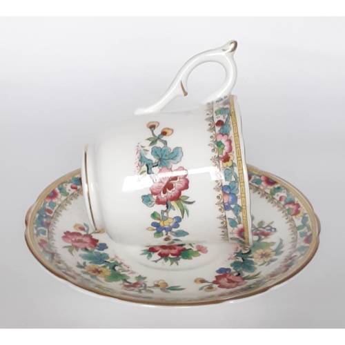 Vintage  Goldrand Coalport Ming Rose Tasse Sammeltasse Moccatasse Espressotasse