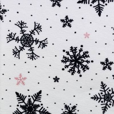 Jersey Schneeflocken weiß türkis - Jesse Swafing - Stoff Meterware