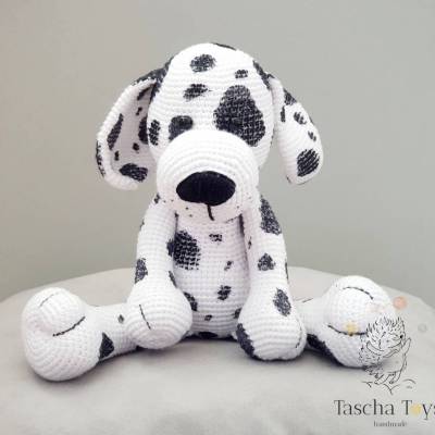 Dalmatiner Hund gehäkelt, handgemachtes Kuscheltier Hund gehäkelt,  Stofftier Hund Geschenk