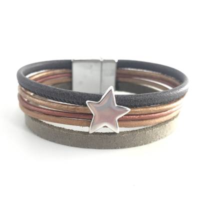 Lederarmband mit Stern in neuen Farben