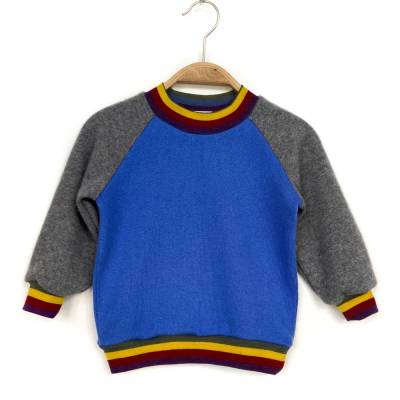 Kaschmirpullover blau grau 80/86 Upcycling